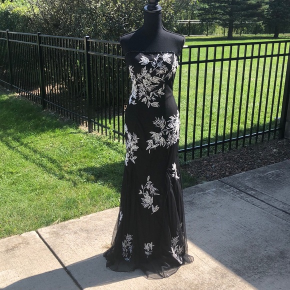 Black and White Black Tie Gown - Picture 1 of 9